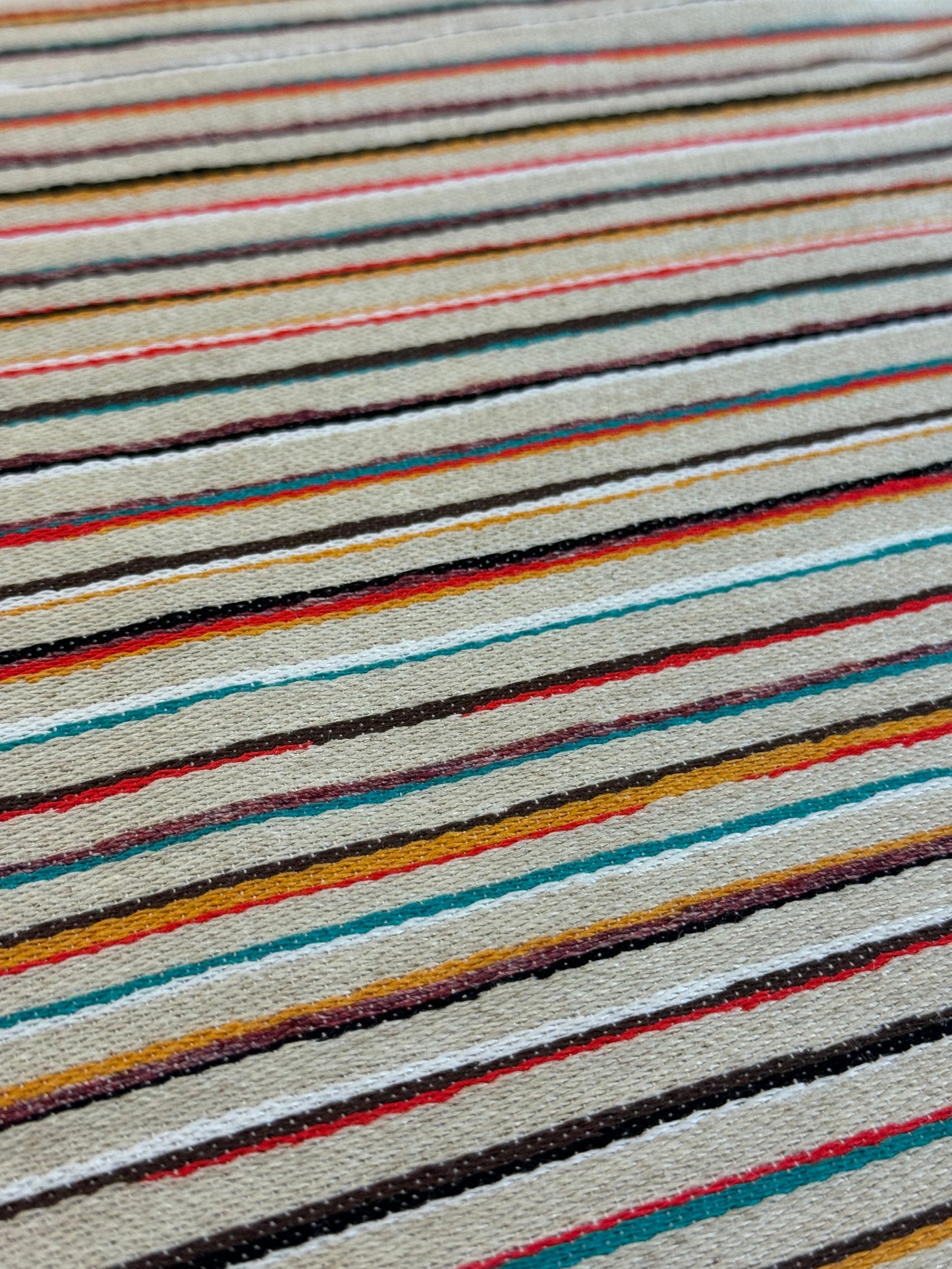 Tissu à rayures irrégulières multicolore - L: 1,65 m