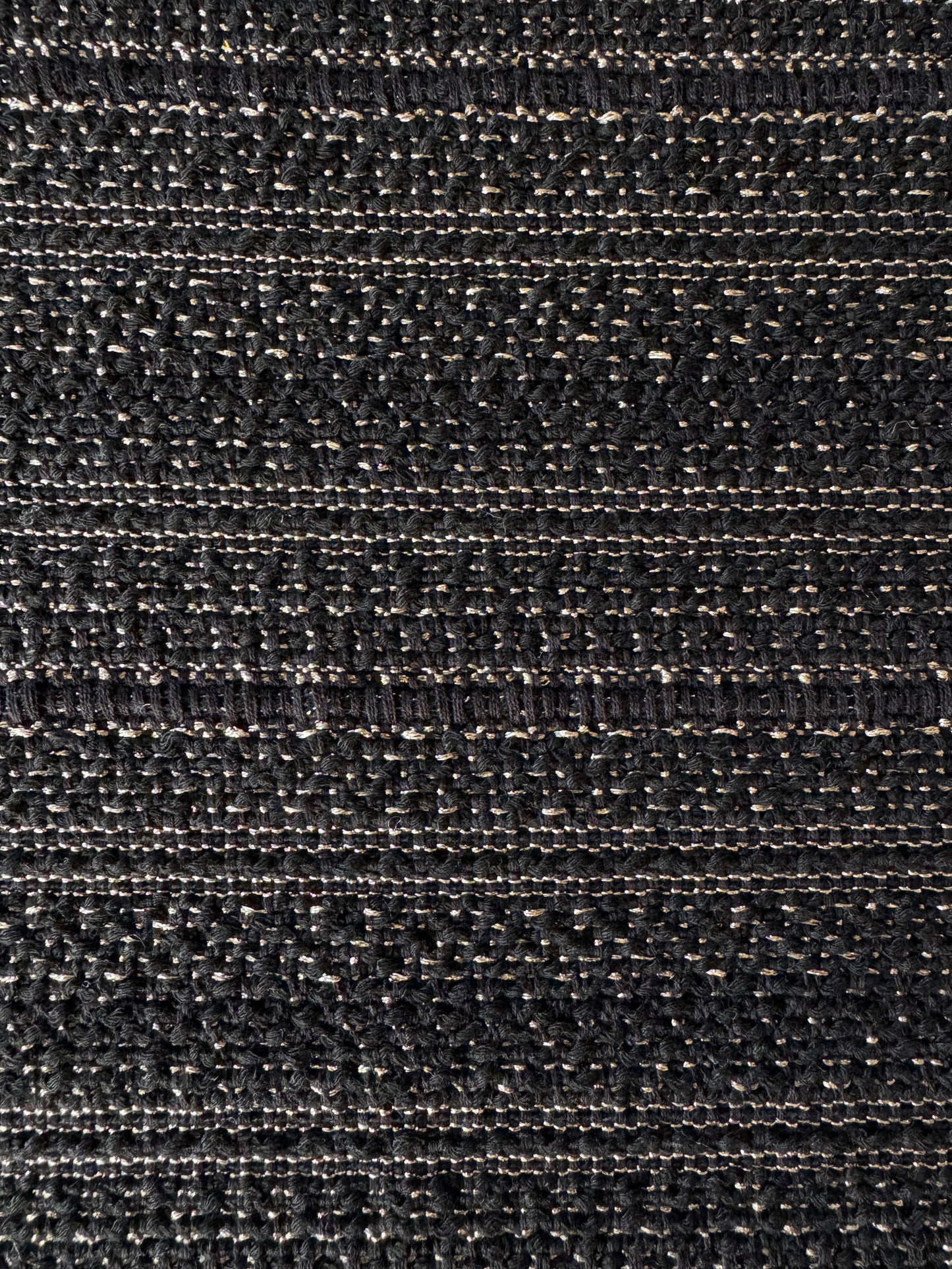 Black and gold striped tweed - L: 1.10m
