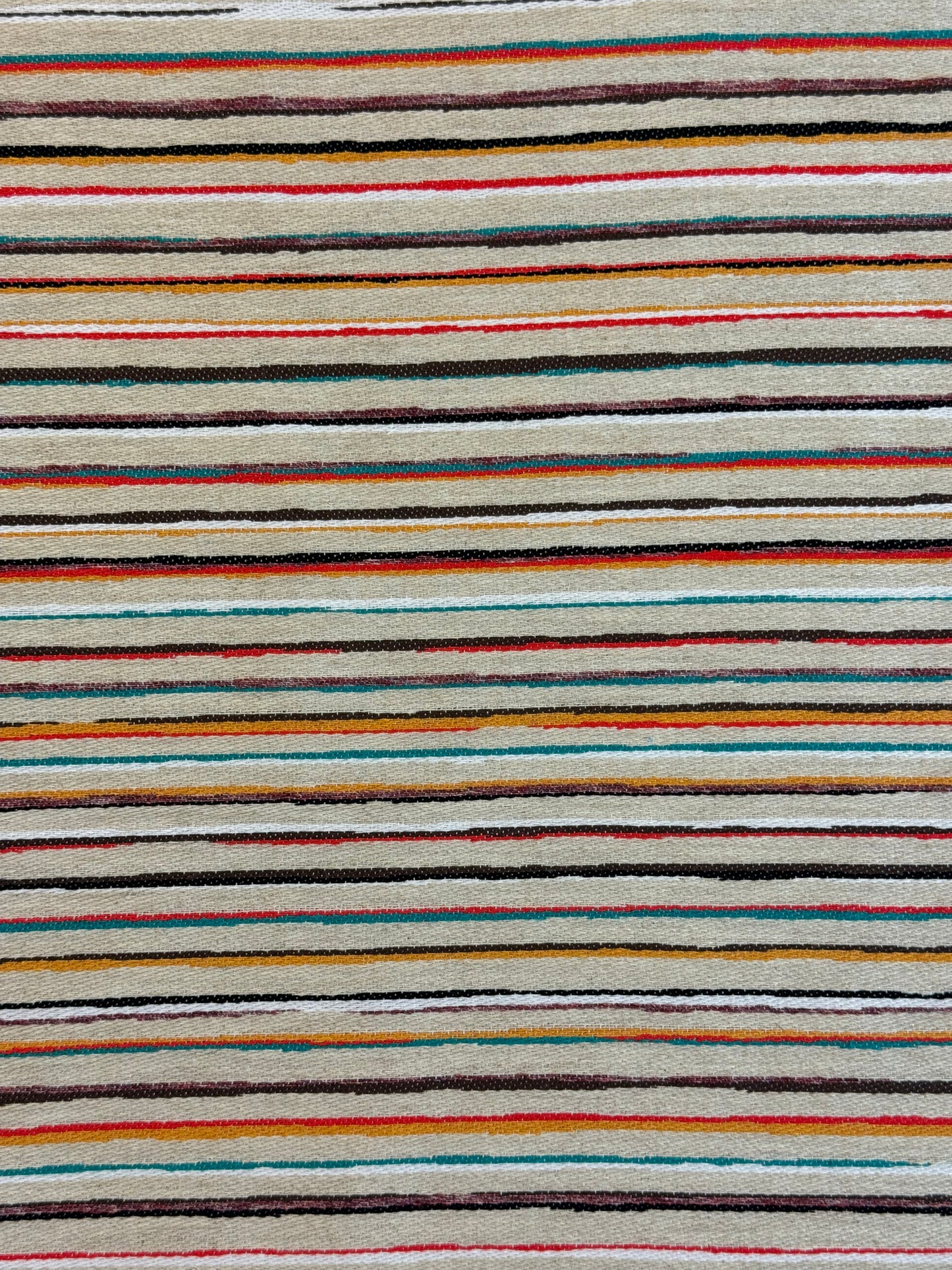 Tissu à rayures irrégulières multicolore - L: 1,65 m