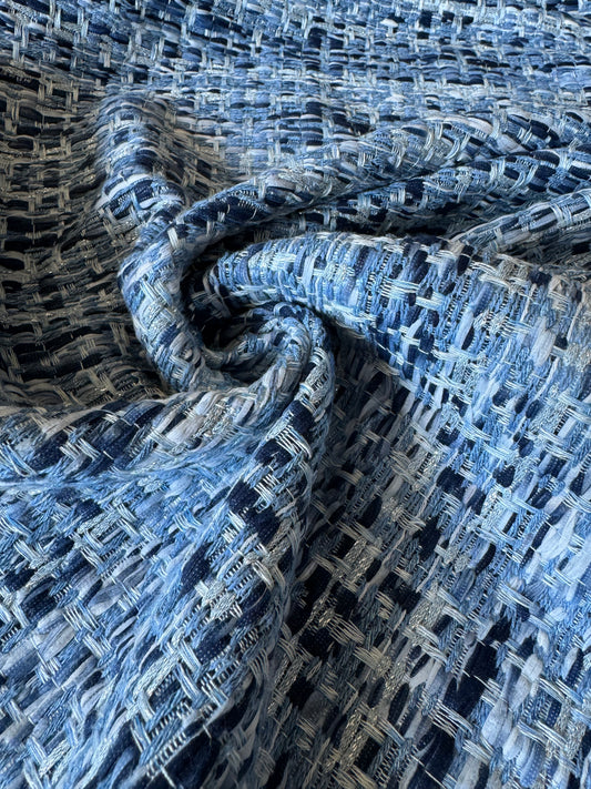 Tweed nuances bleu - L: 1,10 m