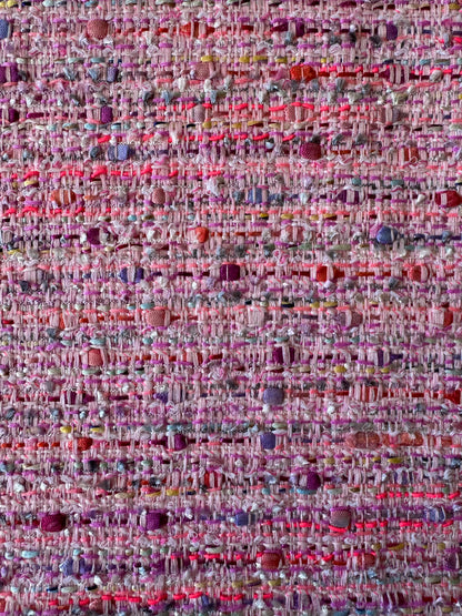 Tissu rose multicolor - L: 1,40 m