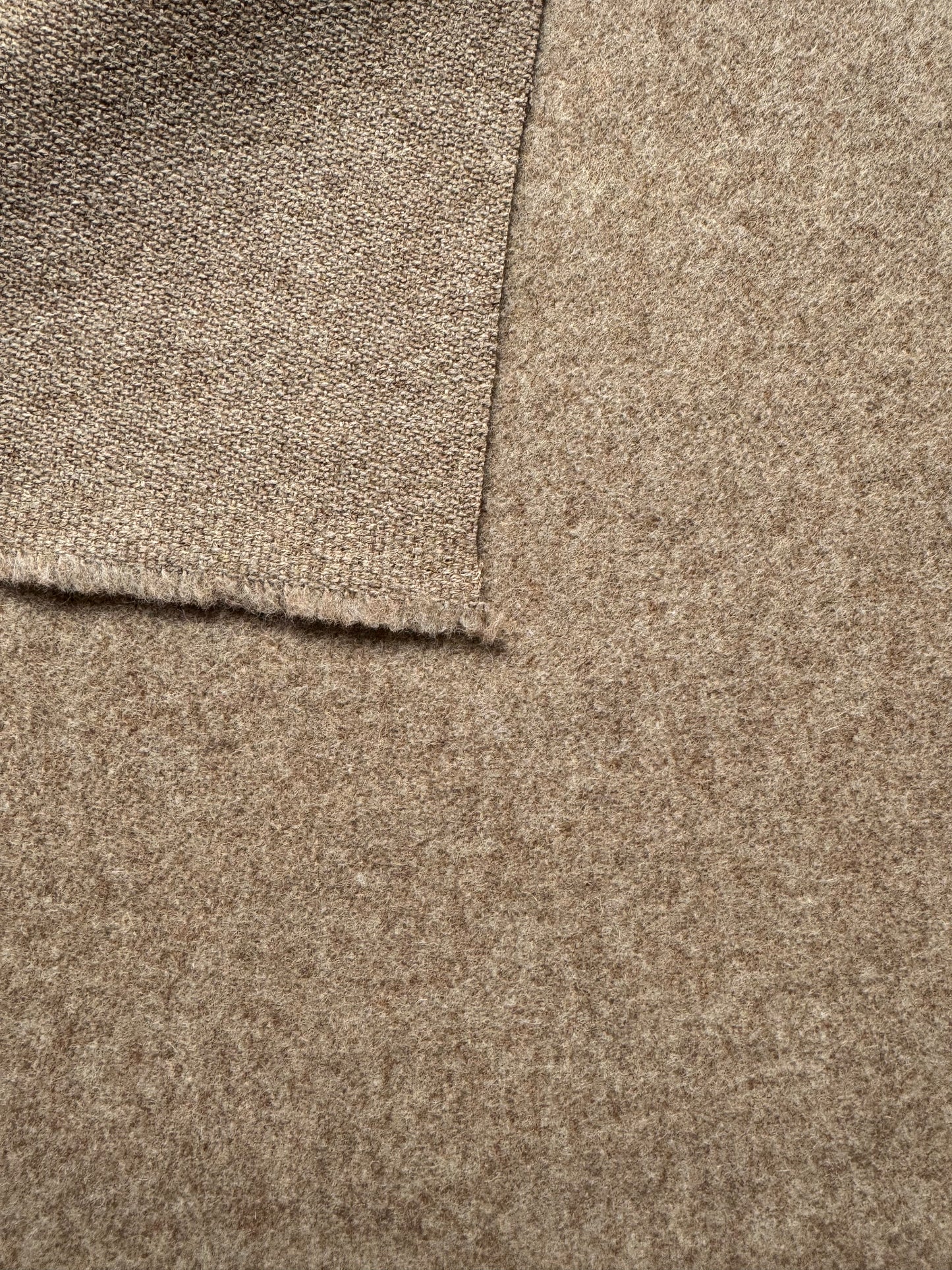 Tissu au mètre, lainage feutré beige-marron