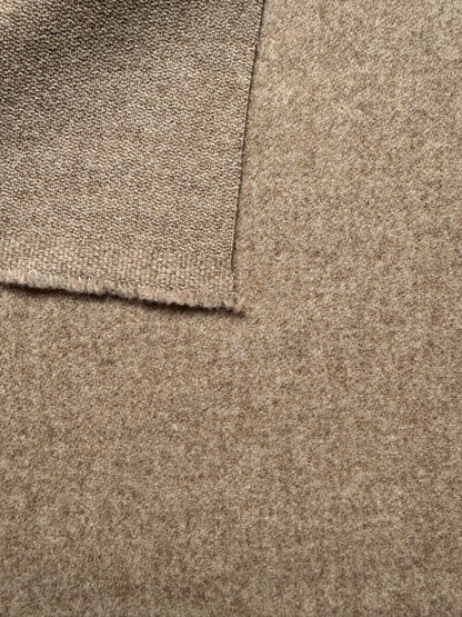 Tissu au mètre, lainage feutré beige-marron