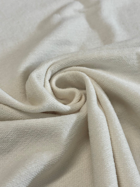 Tissu au mètre, toile avec du fil chenille écru