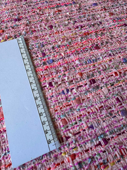 Tissu rose multicolor - L: 1,40 m