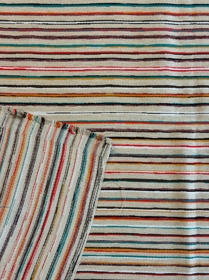 Tissu à rayures irrégulières multicolore - L: 1,65 m