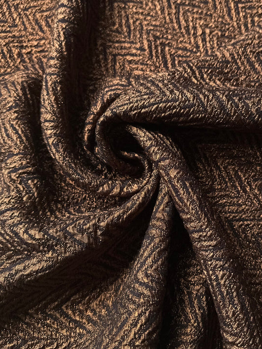 Tissu au mètre, jacquard à chevrons bronze