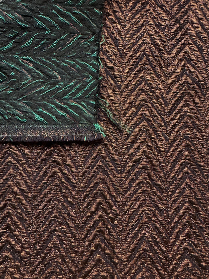 Tissu au mètre, jacquard à chevrons bronze