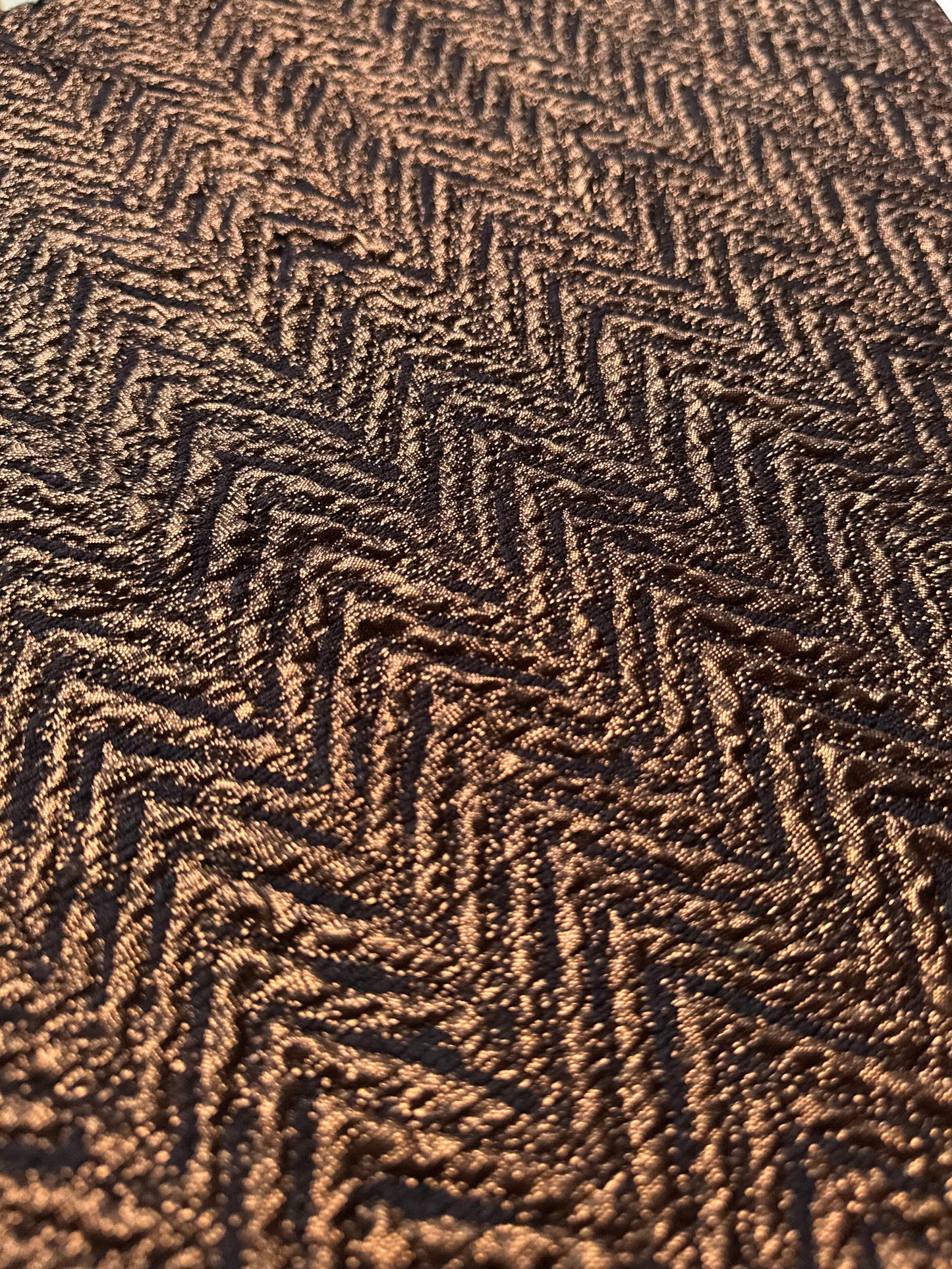 Tissu au mètre, jacquard à chevrons bronze