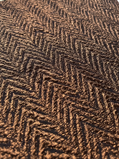 Tissu au mètre, jacquard à chevrons bronze