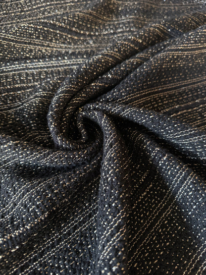 Black and gold striped tweed - L: 1.10m