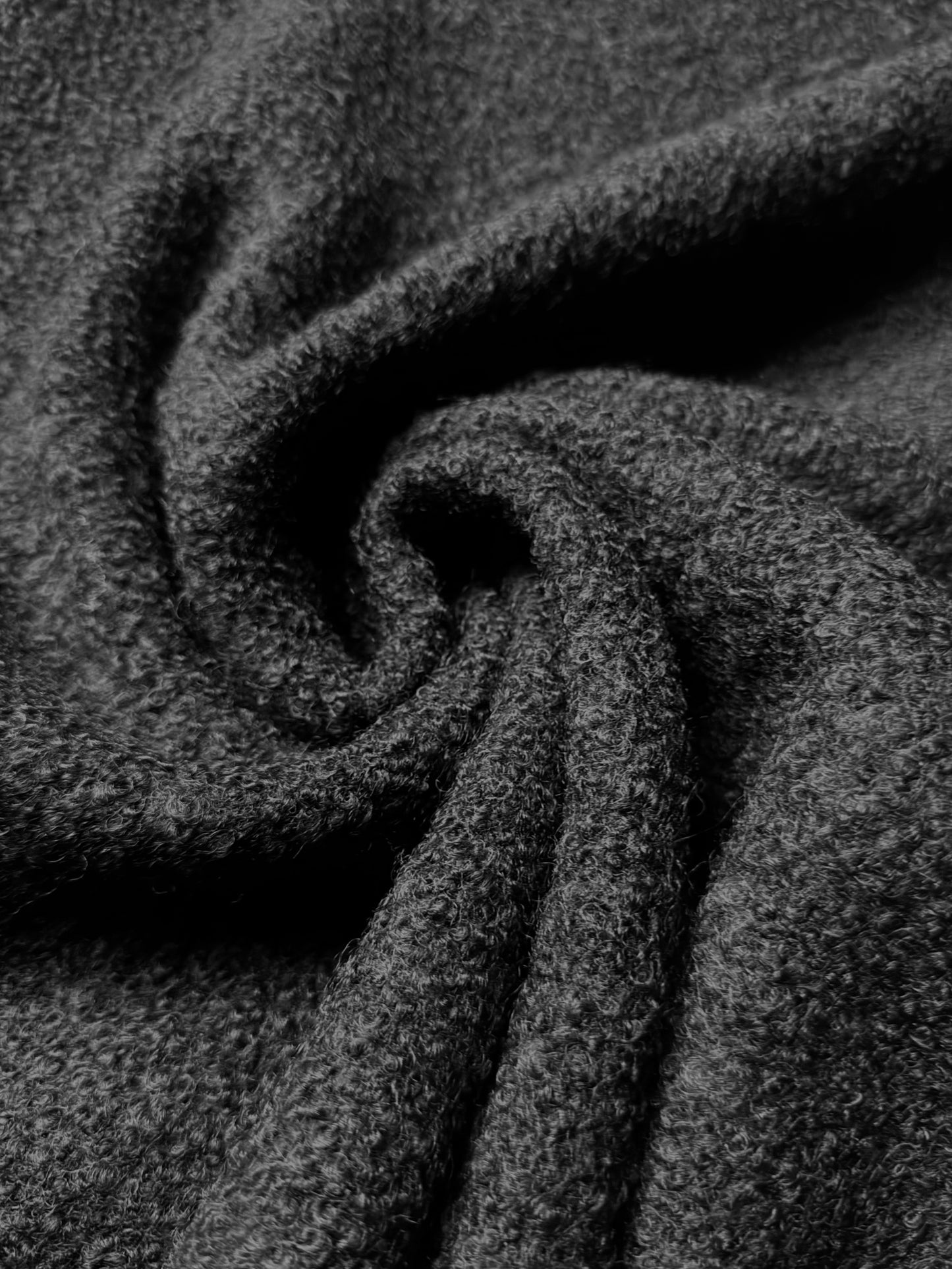 Tissu au mètre, bouclette noir